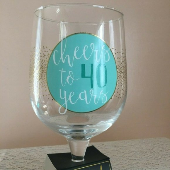 NEW Wine Glass Cheers to 40 Years 40th Birthday Girl Humor Gift 30oz Oversized - Picture 1 of 8